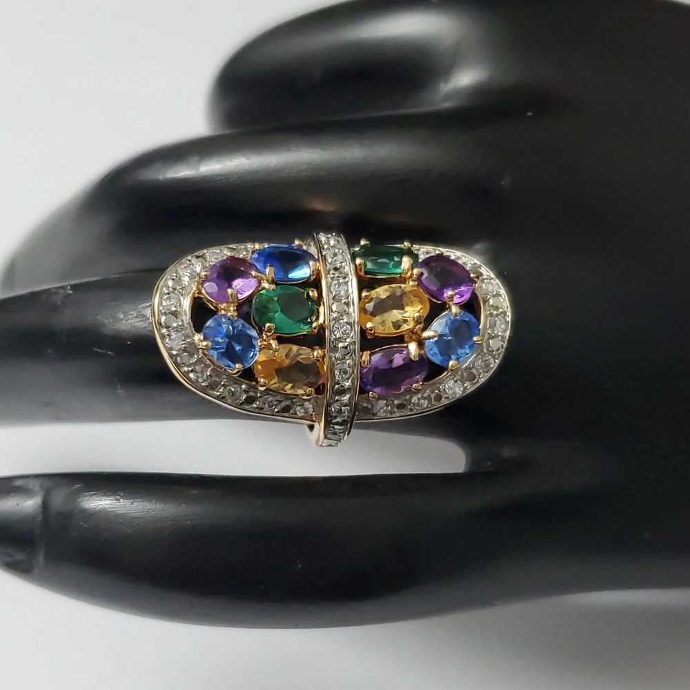 Sterling Silver 925 Gemstone Halo Ring